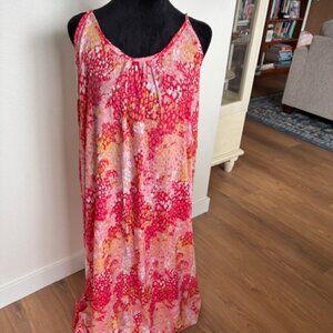 Laraethnics NWOT Pink Gold Maxi Dress Adjustable Spaghetti Straps L/XL